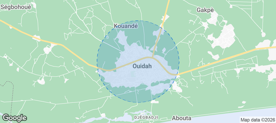 Ouidah Airbnb map